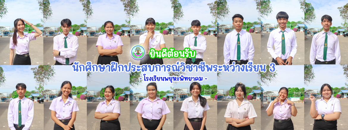 โรงเรียนพยุหะพิทยาคม ยินดีต้อนรับ นักศึกษาฝึกประสบการณ์วิชาชีพระหว่างเรียน 3